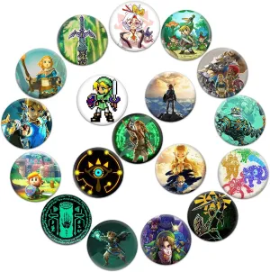 Pounchi Adventure Game Button Pins (18Pcs 1.5 inch) Gifts Video Game Pin Cartoon Decoration for Bags Backpack Accessories Supplies Crafts Decor Teens