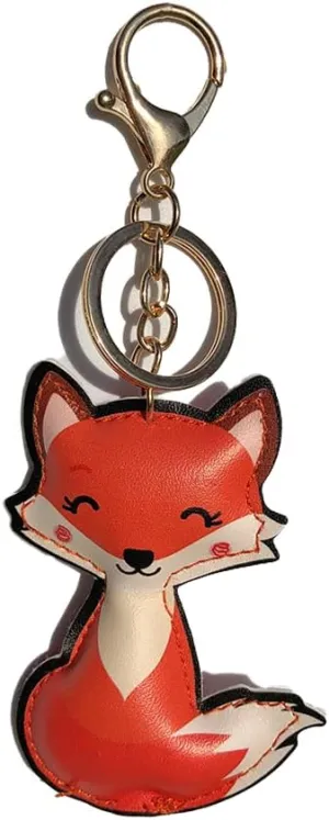 Pu leather pendant Key Chains for Women Girl Girlfriend,Bag charm,Keychain for Car Keys,Gift for Her (foxes)