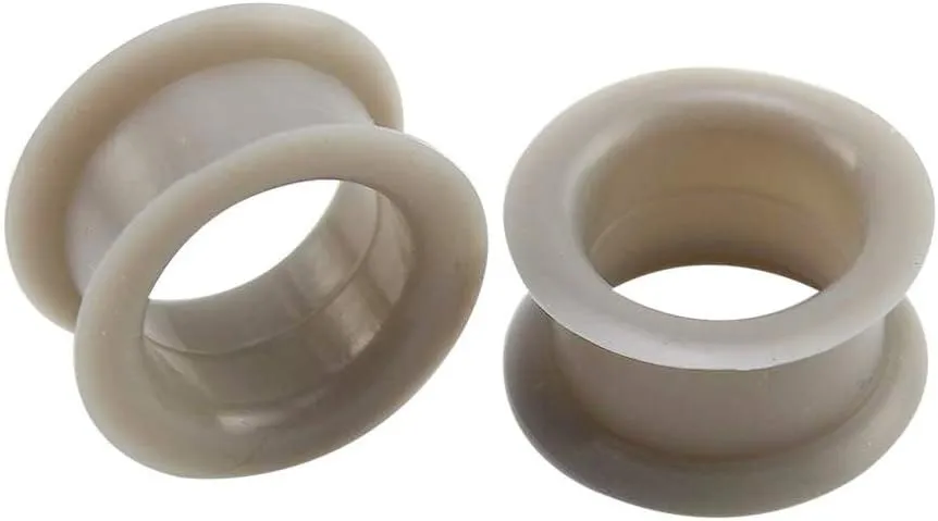 PunkTracker 18 Pairs 8g-1 UV Acrylic Screw Fit Ear Tunnels & Thick Silicone Double Flared Ear Gauge Plugs Piercing