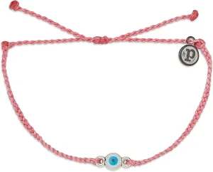 Pura Vida Silver Plated Eye Bead Charm Bracelet - Adjustable Band, 100% Waterproof