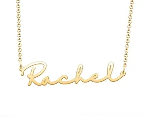 Q&Locket Custom Cursive Name Necklace Personalized Name Plate Customized Initial Necklaces for Women Men