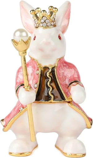 QIFU Cute Rabbit Style Trinket Box Hinged, Unique Gift For Home Decor