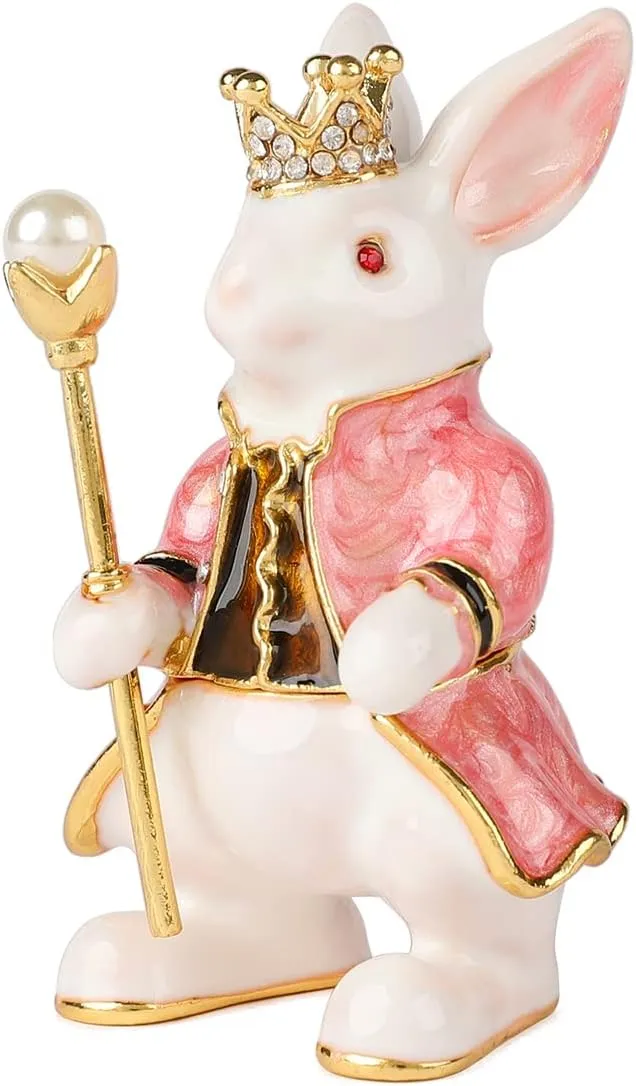 QIFU Cute Rabbit Style Trinket Box Hinged, Unique Gift For Home Decor