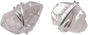 Raw Herkimer Diamond Stud Earrings, 925 Sterling Silver Studs, Minimalist Jewelry, Women Silver Earrings, Rough Gemstone Earring, Gifts for Her