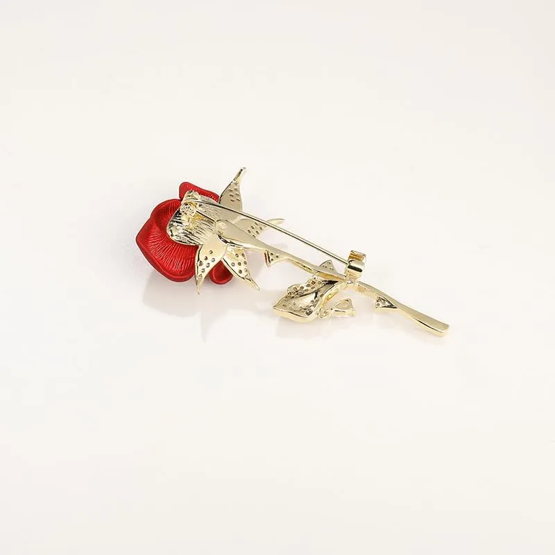 Red Rose Flower Brooches and Pins for Women Costume Jewelry Brooch Pins Broches Jewelry for Women Elegant Lady Pin