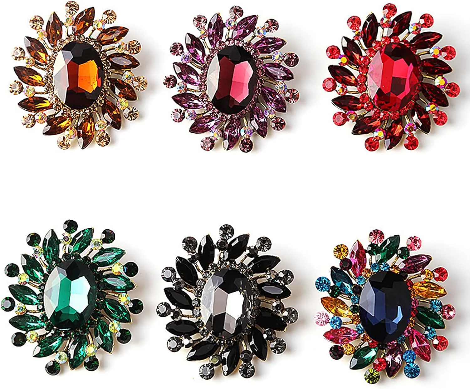 Rhinestone Brooch Pin for Women Girls Elegant Dress Accessories Wedding Christmas Birthday Jewelry Gift