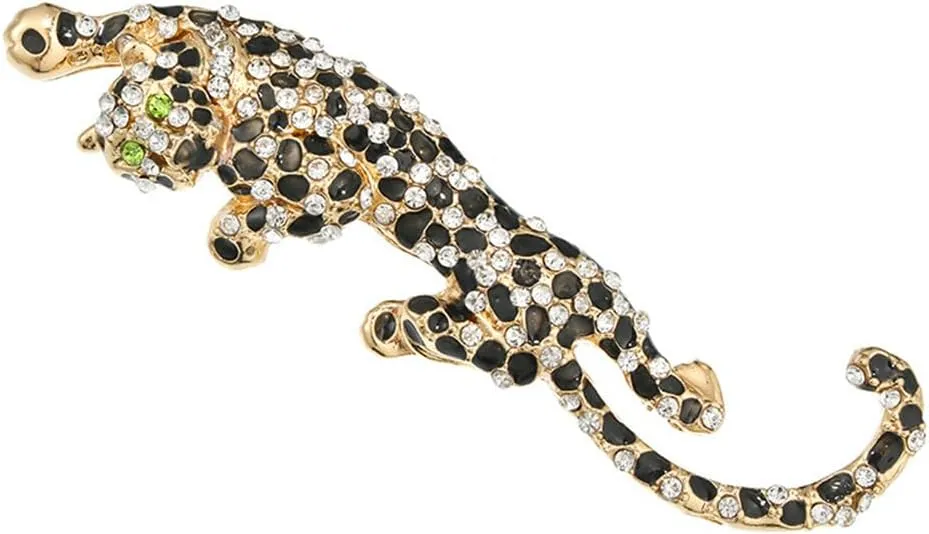 Rhinestone Vivid Animal Brooch for Women And Men Unisex Pin Crystal Design Jewelry Personality Lapel Backpack Badge Hat Bag Winter Coat Decoration Accessories