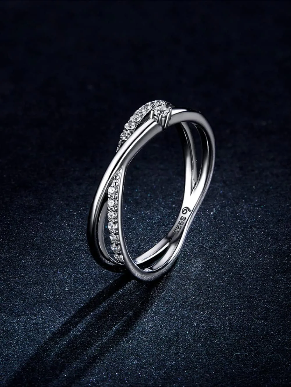 Rings Intertwined Lines Finger Rings For Women Fine Jewelry Plated Platinum