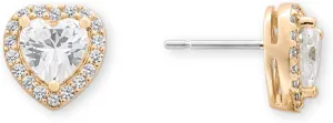 Rocksbox Heart Kate Studs - Gold Studs with Cubic Zirconia Pave - 18k Gold Plating - Premium Quality Jewelry - 9.2mm