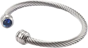 Rope bangle birthstone bracelet with 2 gemstones, choose from 12 simulated gemstones, adjustable fit, elegant style