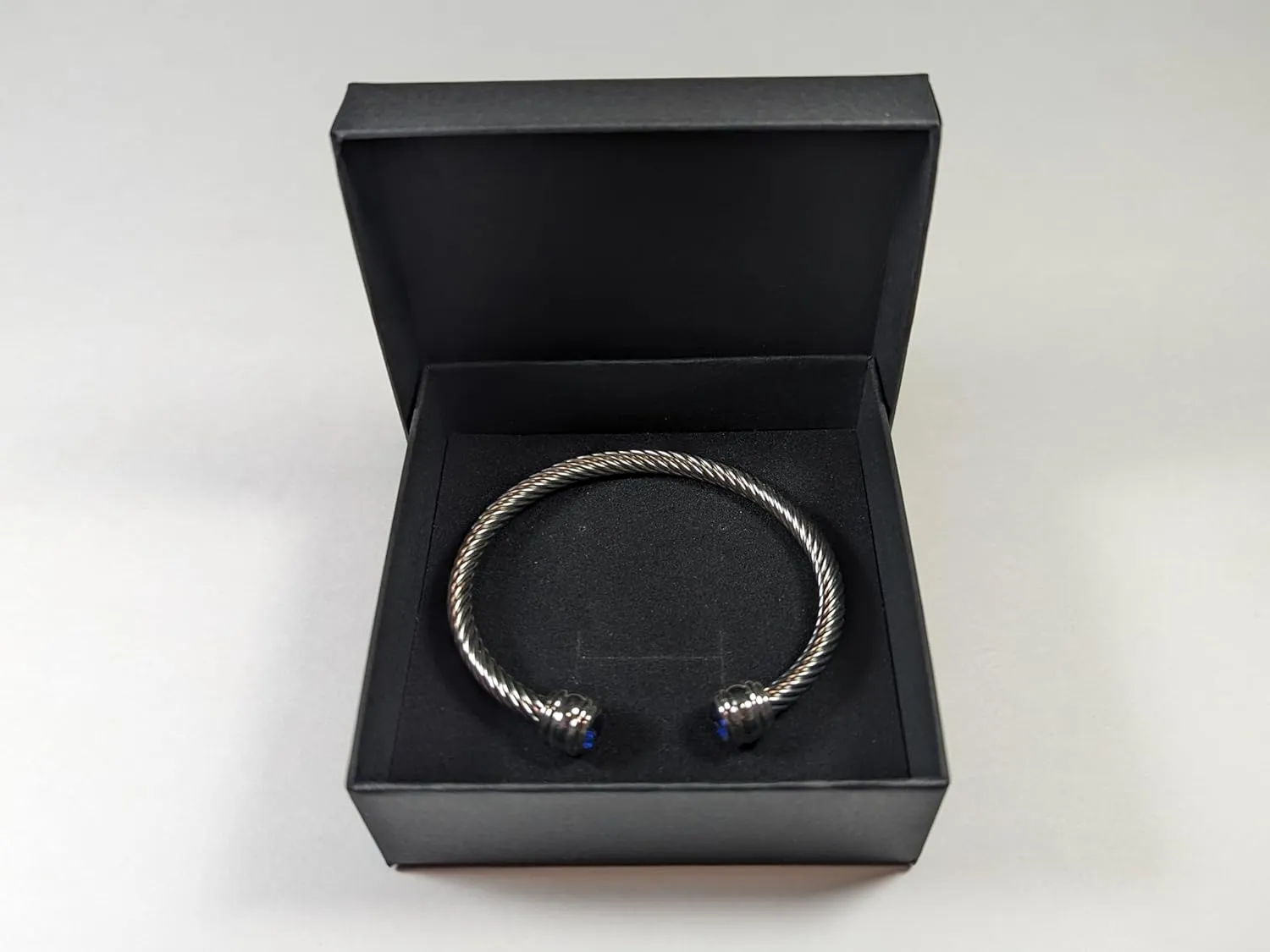 Rope bangle birthstone bracelet with 2 gemstones, choose from 12 simulated gemstones, adjustable fit, elegant style