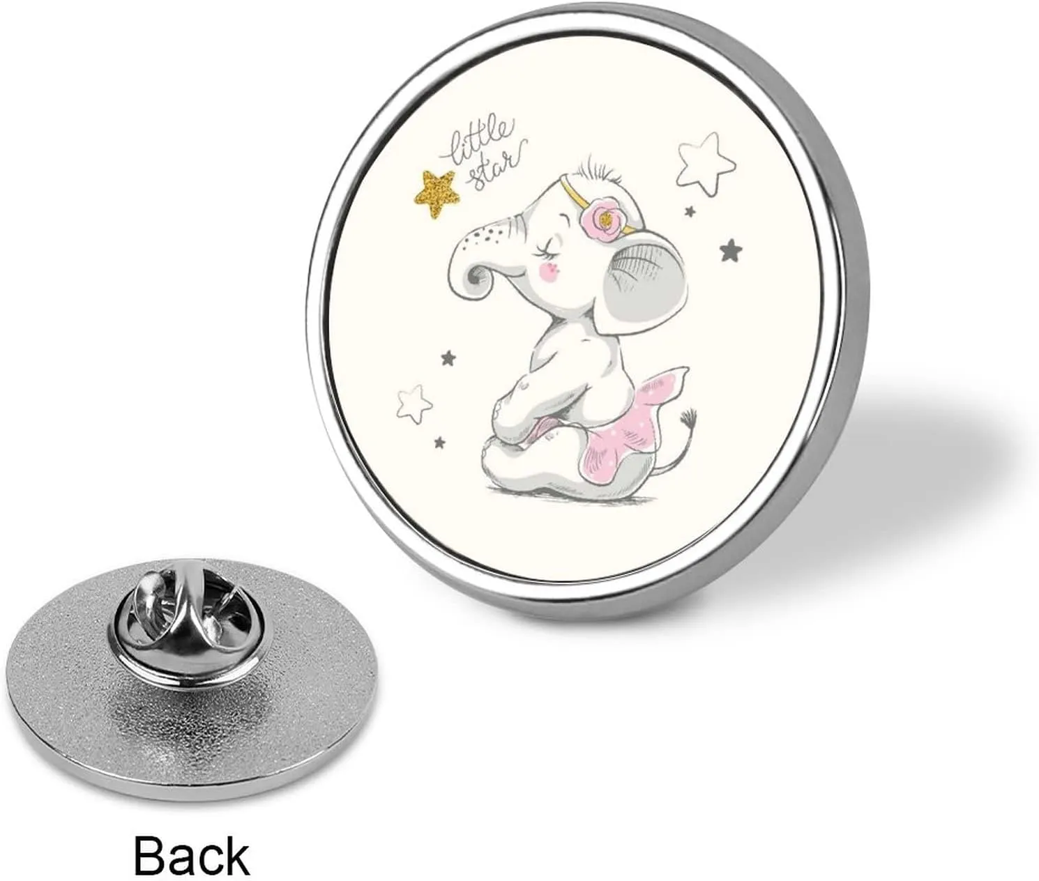Round Badge Lapel Tie Pin, Lightweight Badge for Women Men Office Worker Nurse Teacher Student Shirts Decorative