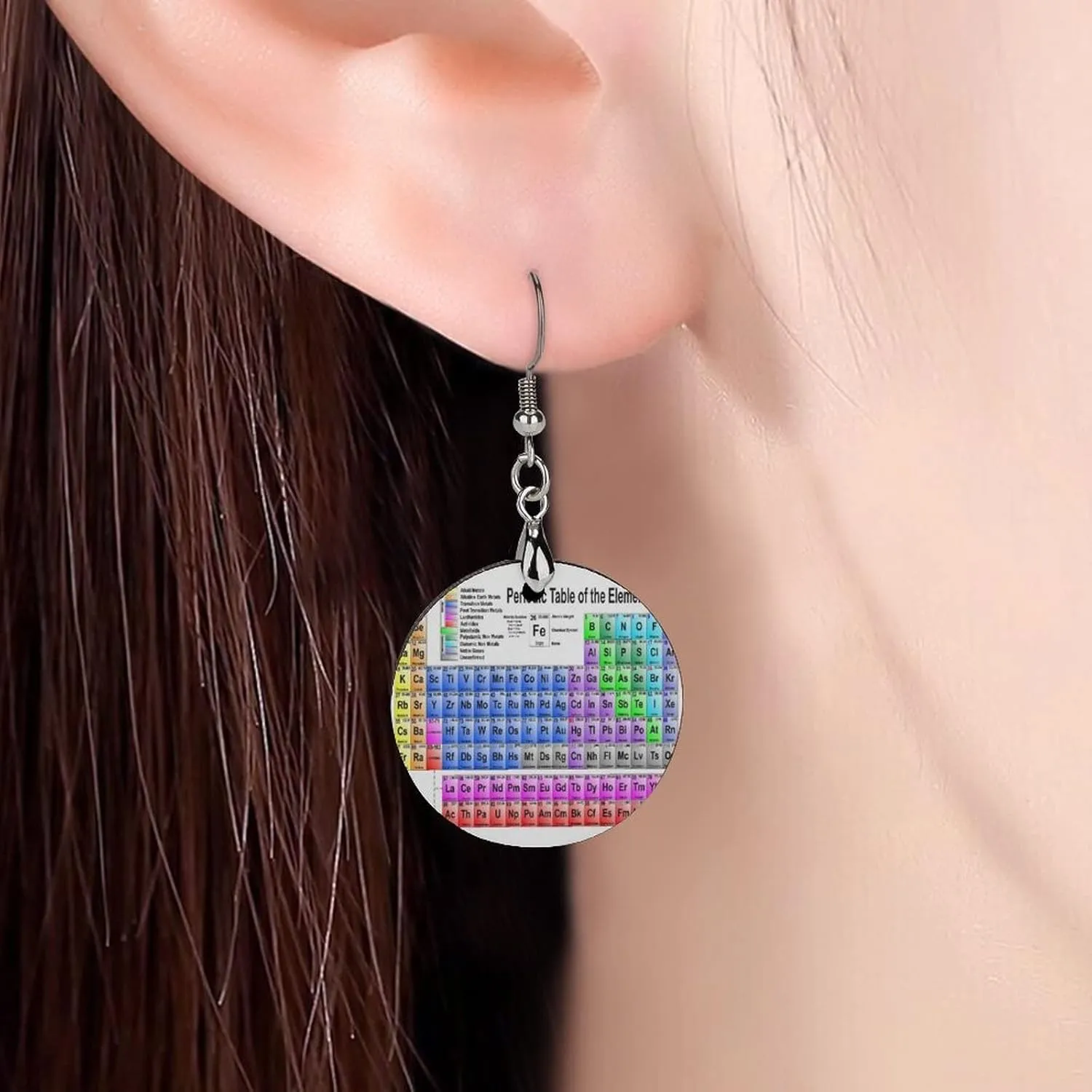 Round Wooden Dangle Earrings Lightweight Earrings For Women Ladies Girl