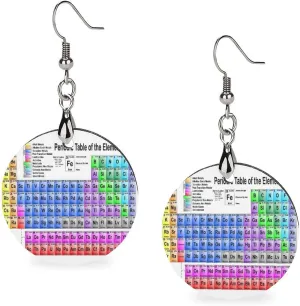 Round Wooden Dangle Earrings Lightweight Earrings For Women Ladies Girl
