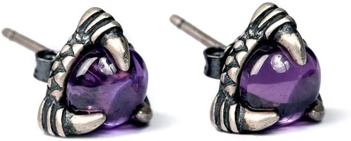 S925 sterling silver Dragon claw garnet earrings anti allergy New creative ear stud fashion design earrings jewelry for men and women punk style