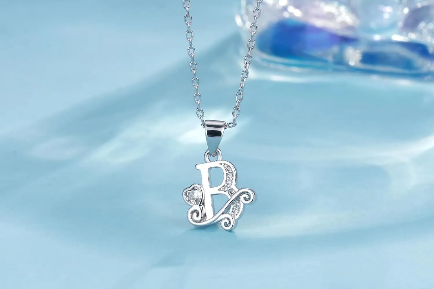 S925 Sterling Silver Initial Letter Necklaces for Women Dainty Letter Chain Necklace for Women Personalized Jewelry Gifts