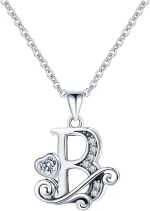 S925 Sterling Silver Initial Letter Necklaces for Women Dainty Letter Chain Necklace for Women Personalized Jewelry Gifts