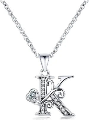 S925 Sterling Silver Initial Letter Necklaces for Women Dainty Letter Chain Necklace for Women Personalized Jewelry Gifts
