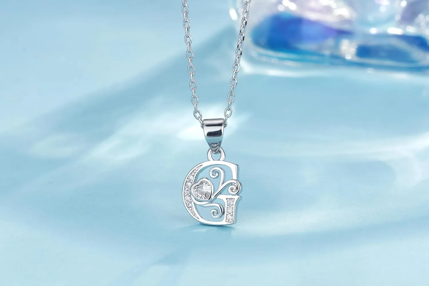 S925 Sterling Silver Initial Letter Necklaces for Women Dainty Letter Chain Necklace for Women Personalized Jewelry Gifts
