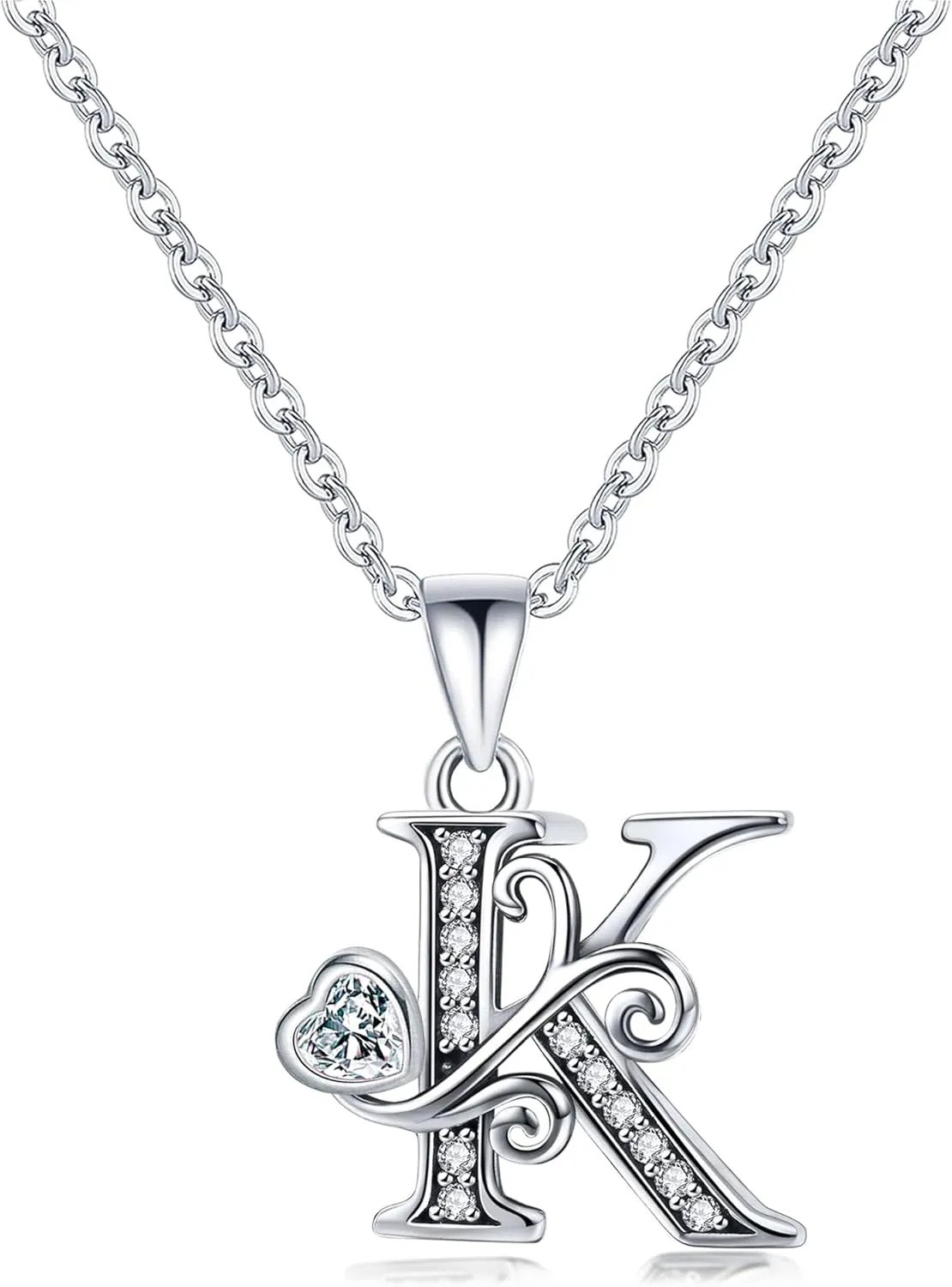 S925 Sterling Silver Initial Letter Necklaces for Women Dainty Letter Chain Necklace for Women Personalized Jewelry Gifts