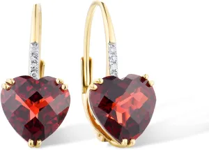 Santuzza 10K Solid Gold Genuine Diamond Leverback Dangle Earrings for Women