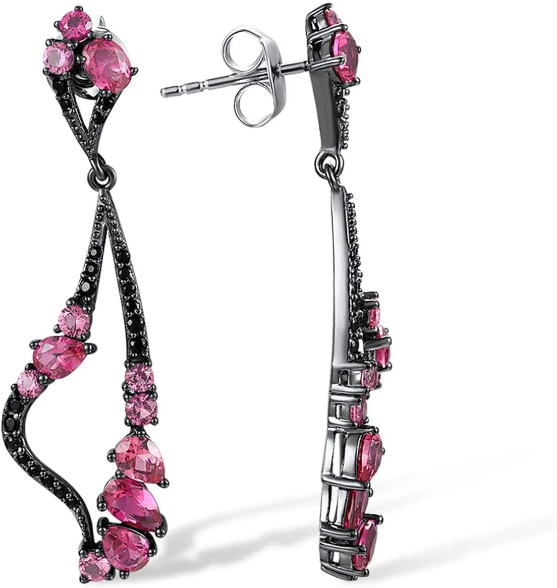 Santuzza 925 Sterling Silver Cubic Zirconia Geometric Dangle Earrings