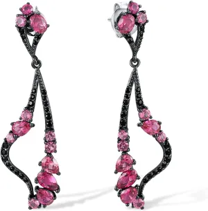 Santuzza 925 Sterling Silver Cubic Zirconia Geometric Dangle Earrings