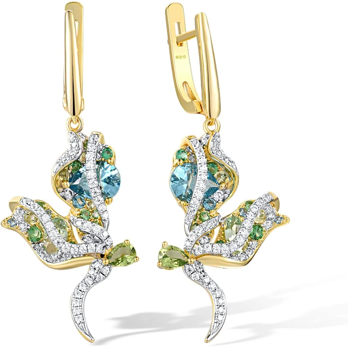 Santuzza Sterling Silver Butterfly Earrings for Women