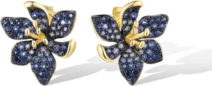 Santuzza Sterling Silver Gemstone Flower Earrings for Women