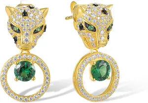 Santuzza Sterling Silver Hypoallergenic Panther Earrings for Women