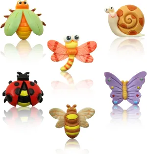 Set of 6 Insect Themed Brooch Pins Bee Butterfly Dragonfly Ladybug Cicada Snail Brooch Pin Resin Backpack Pins Cute Cartoon Animal Badges for Kids Boys Girls T-Shirt Bags Clothing Accessories