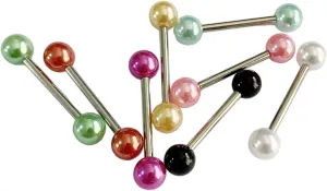 Set of 8 Colorful Ball Tongue Rings Barbell Retainers, Length 5/8" or 16mm, Tongue Ring for All