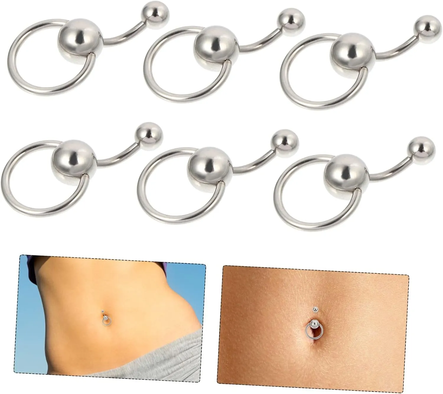 Set Ring Navel Navel Titanium Steel Belly Ring pregnancy belly ring navel ring belly stud earrings belly