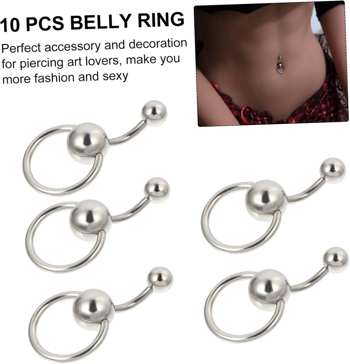 Set Ring Navel Navel Titanium Steel Belly Ring pregnancy belly ring navel ring belly stud earrings belly