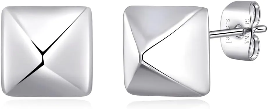Silver Earrings for women Tiny Cute Heart/Star/Cross/Huggie/Geometric/Triangle/Elephant Stud earrings Hypoallergenic Surgical Steel Small for Women Mother's Day Gifts