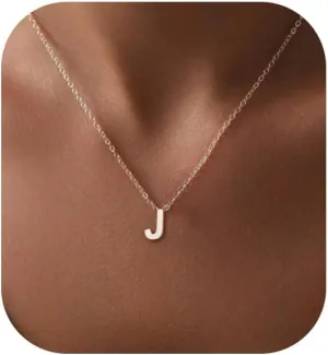 Silver Initial Necklace for Women, Dainty Personalized Initial Letter Necklace, Cute Choker Necklaces for Women, Simple Silver Jewelry Gifts