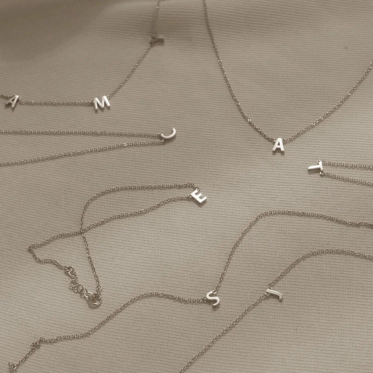Silver Initial Necklace for Women, Dainty Personalized Initial Letter Necklace, Cute Choker Necklaces for Women, Simple Silver Jewelry Gifts