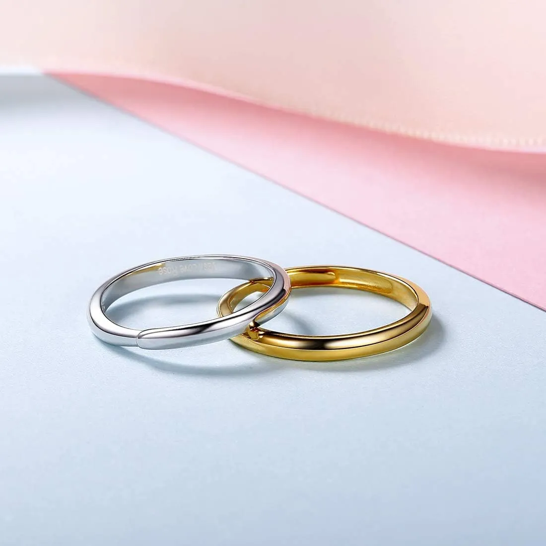 SILVERCUTE Wedding Band Rings S925 Sterling Silver Platinum Plated/18K Gold Plated Tarnish Resistant Open Ring,Birthstone Cubic Zirconia Fine Rings