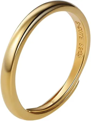 SILVERCUTE Wedding Band Rings S925 Sterling Silver Platinum Plated/18K Gold Plated Tarnish Resistant Open Ring,Birthstone Cubic Zirconia Fine Rings