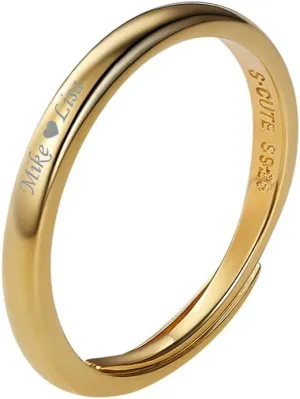 SILVERCUTE Wedding Band Rings S925 Sterling Silver Platinum Plated/18K Gold Plated Tarnish Resistant Open Ring,Birthstone Cubic Zirconia Fine Rings