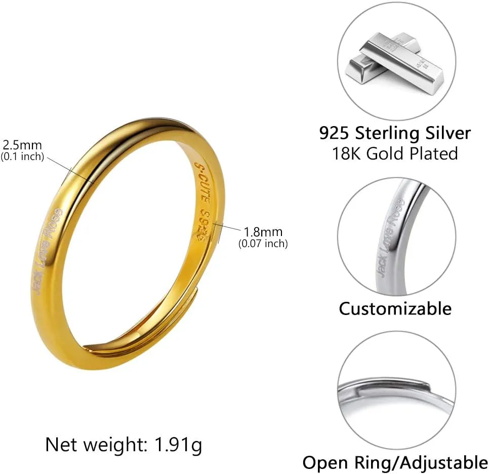 SILVERCUTE Wedding Band Rings S925 Sterling Silver Platinum Plated/18K Gold Plated Tarnish Resistant Open Ring,Birthstone Cubic Zirconia Fine Rings