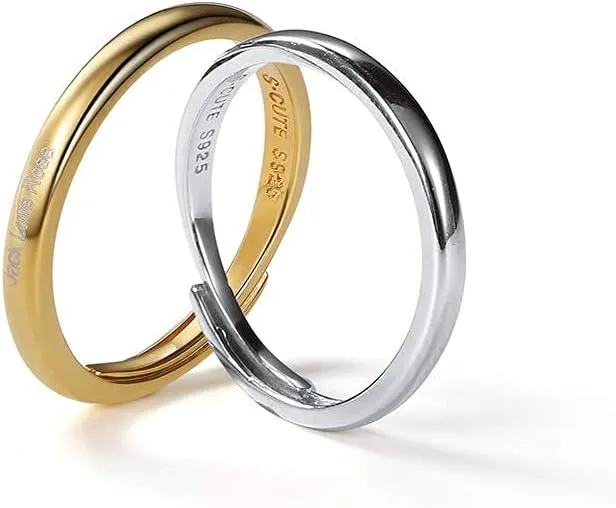SILVERCUTE Wedding Band Rings S925 Sterling Silver Platinum Plated/18K Gold Plated Tarnish Resistant Open Ring,Birthstone Cubic Zirconia Fine Rings