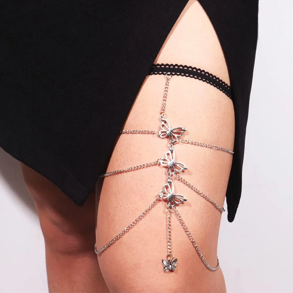 Snake Leg Chain Thigh Chain Gold Silver Snake Pendant Body Chain Boho Snake Leg Chain Jewelry Beach Summer Holiday for Women