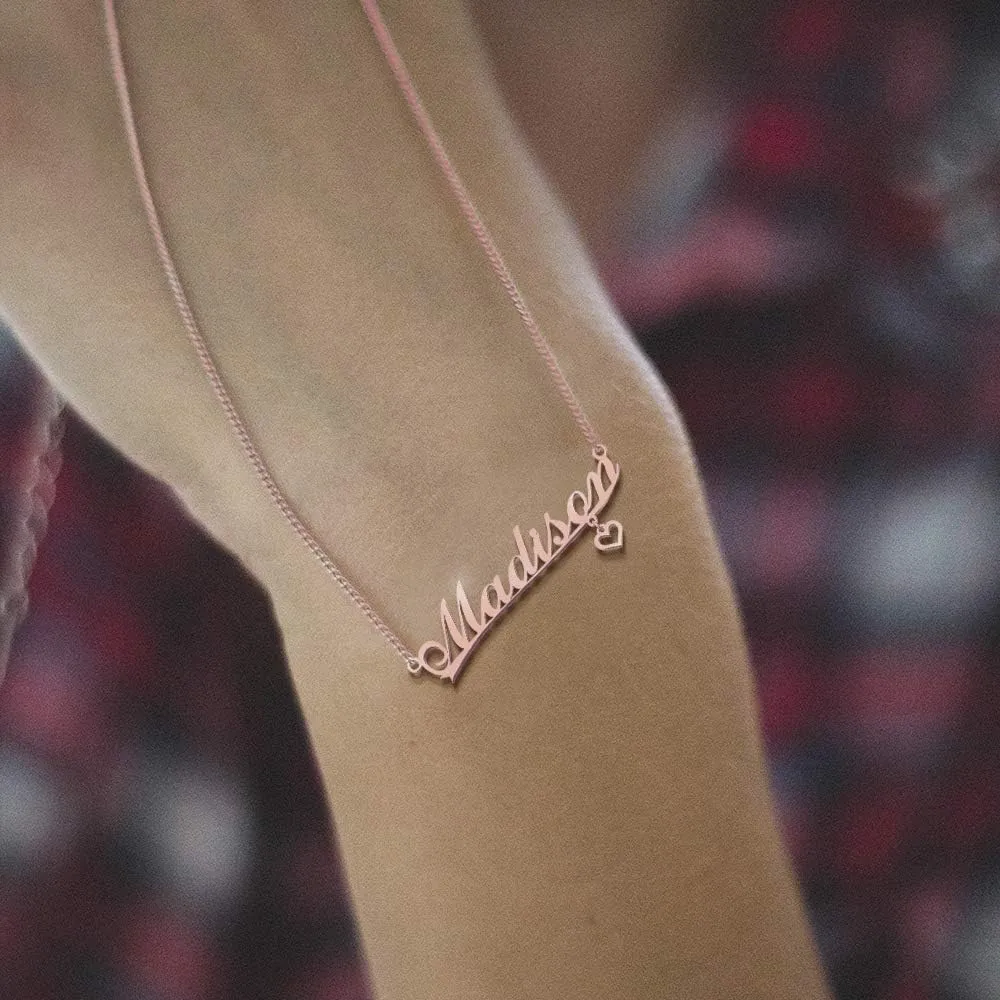 Stainless Steel Chain Rose Gold Pendant Customized Plate Personalized Name Necklace