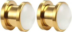 Stainless Steel Ear Tunnels 2G Black with Round Stone Ear Gauges Unique