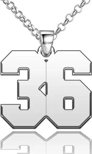 Stainless Steel Personalized Number Necklace Jewelry Custom Number Chain Sports Necklaces for Men Women, 0.7, 0.9 and 1.2 inch