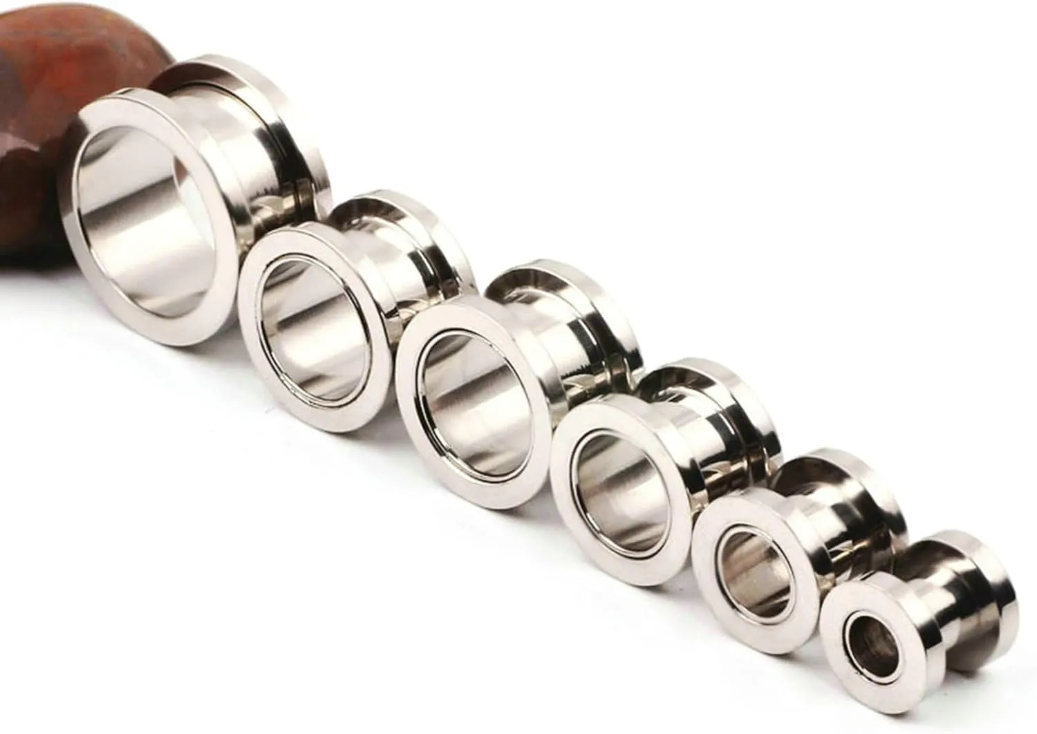 Stainless Steel Piercing Jewelry 14G Silver Silver Hoop Ear Gauges Unique