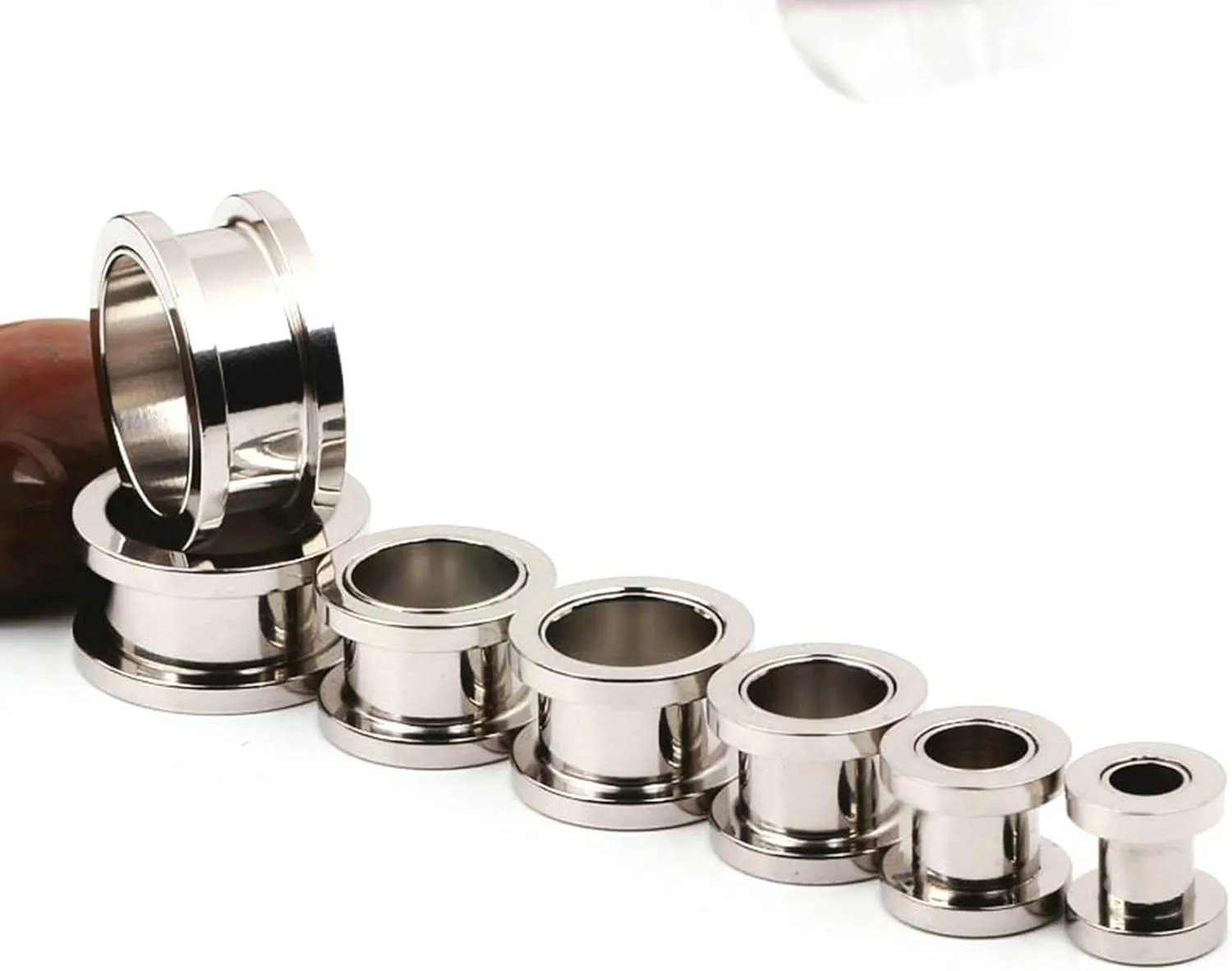 Stainless Steel Piercing Jewelry 14G Silver Silver Hoop Ear Gauges Unique
