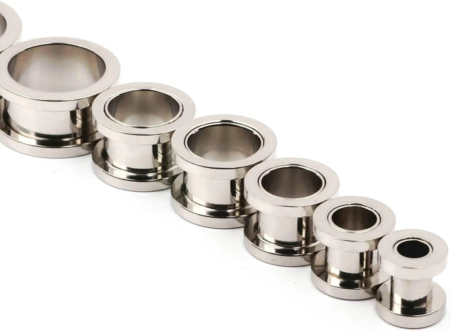 Stainless Steel Piercing Jewelry 14G Silver Silver Hoop Ear Gauges Unique