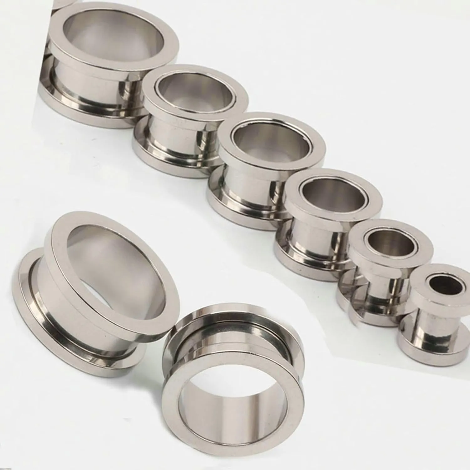 Stainless Steel Piercing Jewelry 14G Silver Silver Hoop Ear Gauges Unique